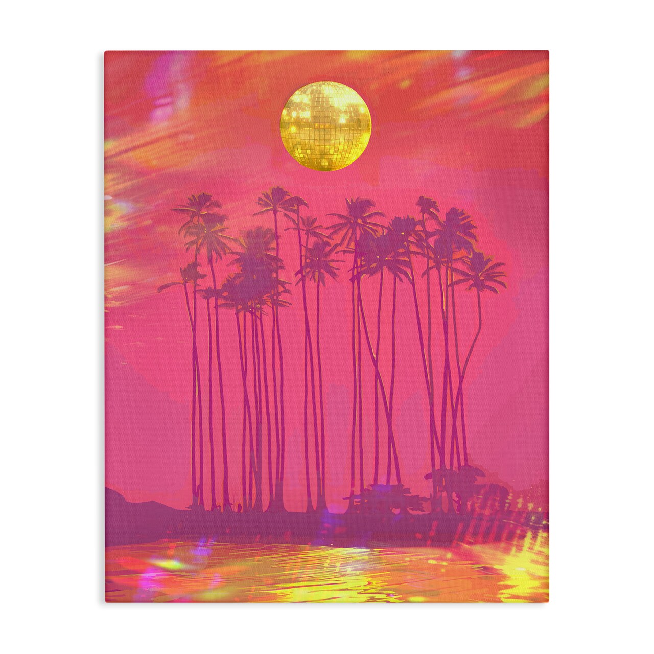 Stupell Industries Disco Over Tropical Palms Canvas Design by Lil' Rue